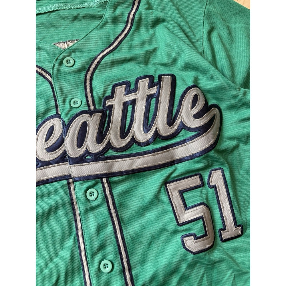 Seattle Seahawks Teal Jersey Size Large #51 Ichiro Suzuki Baseball Stitched - Picture 2 of 6